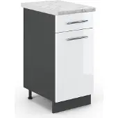 Vicco Fame-Line Keukenonderkast – 40 cm, WB Marmer Wit Hoogglans
