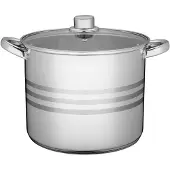 Kadax kookpan "Sveg", hoge pan met deksel van roestvrij staal, universele kookpannen, pan voor groenten, zilver, 9 liter
