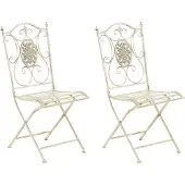 CLP Sibell Set van 2 tuinstoelen - Opvouwbaar antiek/creme