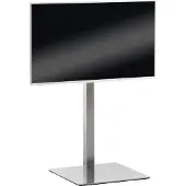 CLP TV-standaard, universeel, geschikt voor 55, 65 en 75 inch televisies, VESA-maat 100x100 tot 600x400, hoekig, roestvrij staal