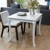 Prolenta Maison Exclusive - Eettafel, 80x80x76 cm, hoogglanzwit