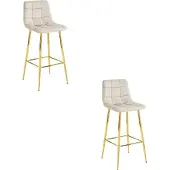 Leobert ARCETO kruk - beige fluweel / GOUDEN poten x 2