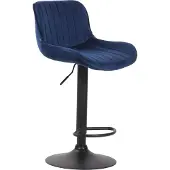CLP barkruk Lentini, fluweel, draaibaar met hoogteverstelling | Kleur: donkergrijs, frame: zwart
