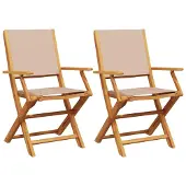 vidaXL Tuinstoelen 2 st massief acaciahout en stof taupe