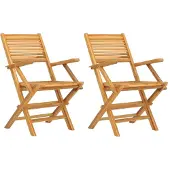 vidaXL Tuinstoelen inklapbaar 2 st 55x62x90 cm massief teakhout