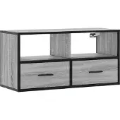 vidaXL Tv-meubel 80x31x39,5 cm bewerkt hout metaal grijs sonoma eiken