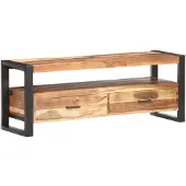 Syfax TV-meubel, 120x35x45 cm, massief hout met honingkleurige afwerking