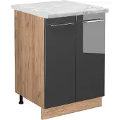 Vicco Keukenonderkast Fame-Line Antraciet Hoogglans 60 cm , WB Marmer, Model 46936