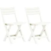 Syfax Opklapbare stoelen, 2 stuks, wit plastic