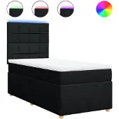 vidaXL Boxspring met matras stof zwart 90x190 cm