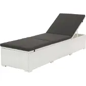 Syfax Ligbed met kussen poly rattan wit