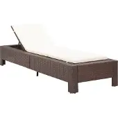 Syfax Ligbed met kussen poly rattan bruin