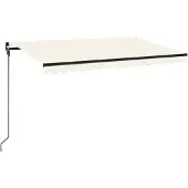 Syfax Luifel handmatig uittrekbaar met LED 450x300 cm crèmekleurig
