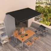 Prolenta Maison Exclusive - Handmatig intrekbare zonnescherm, 400x350 cm, antraciet