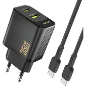 Dudao Netoplader A27 Maxc 35W + USB-C kabel - Zwart