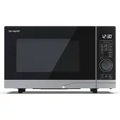 Sharp YC-PG204AE-S Magnetron met grillfunctie, magnetron: 700W, grill: 900W, 10 vermogensniveaus, zilverkleurig