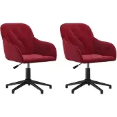 Syfax Eetkamerstoelen draaibaar 2 st fluweel wijnrood
