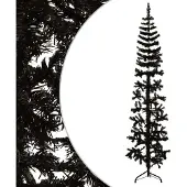 Syfax Kunstkerstboom half met standaard smal 180 cm zwart