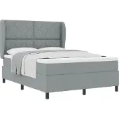 vidaXL Boxspring bed met hoofdeinde Lichtgrijs 160 x 200 cm Stof