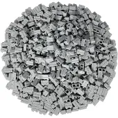 LEGO 1x2 muurstenen, hoge stenen, lichtgrijs - 98283, NIEUW! Aantal: 50 stuks