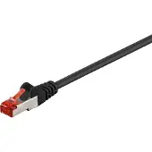 Goobay 20 m CAT 6-patchkabel, S/FTP (PiMF), zwart