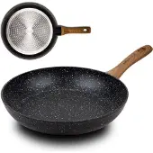 Nava koekenpan / braadpan NATURE met een antiaanbaklaag van graniet, geschikt voor het bakken en sudderen van gerechten, diameter 30 cm, geschikt voor gasfornuizen en inductiekookplaten