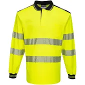 Portwest T184 PW3 Hi-Vis Cotton Comfort Polo Shirt L/S