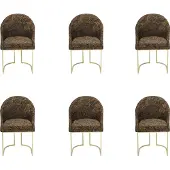 AEA Modern Esszimmer stühle Wohnzimmer Mehrfarbig 6x Stühle Metall