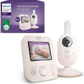 Philips AVENT AVENT Videobabymonitor SCD881/26: Geavanceerd model, met infrarood, bereik van 300 meter (binnen), 50 meter (buiten), 300 meter, FHSS-technologie, 2,4 GHz