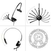 Gequdio WA9004 Headset 1-Ohr für Unify mit Kabel