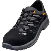 Uvex 69499, Heren, Volwassenen, Veiligheidsschoenen, Zwart, Grijs, ESD, S2, Vetergesp