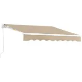 En.casa Zonnescherm luifel handbediend met knikarm 350x250 cm beige