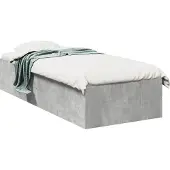 vidaXL Bedframe bewerkt hout betongrijs 75x190 cm