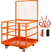 Vevor Werkplatform Stapelaar 635kg Veiligheidskooi Zware stalen werkbak 114,3x109,2x203,2cm Stapelaarplatform Premium voor 1-2 personen Montageplatform Heftruck Ideaal voor werken op hoogte