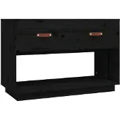 Syfax Tv-meubel 90x40x60 cm massief grenenhout zwart