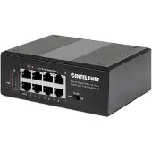 Intellinet – Industriële PoE+ netwerk switch – 8‑poorts Gigabit – PoE Passthrough – DIN‑rail montage