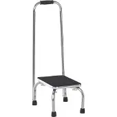 HOMCOM -opstapje met handvat-Staal-43x31x86cm-Grijs