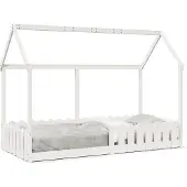 Prolenta Maison Exclusive - Kinderbed, huisbedmodel, wit, 90x190 cm, massief grenenhout