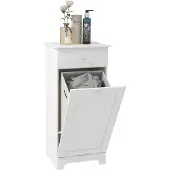 HOMCOM Badkamer Vloerkast - Spaanplaat - 40x40x90,5cm - Wit