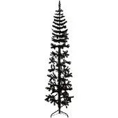 Prolenta Maison Exclusive - Kunststof halve kerstboomstandaard, slank, zwart, 180 cm