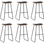 Prolenta Maison Exclusive - Barstoelen, 6 stuks, zwart, kunstleer