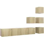 vidaXL 6-delige Tv-meubelset bewerkt hout sonoma eikenkleurig