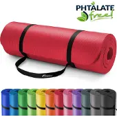 Tresko Yoga mat Rood 1 cm dik, fitnessmat, pilates, aerobics
