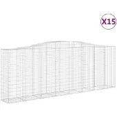 vidaXL Schanskorven 15 st gewelfd 400x50x140/160 cm ijzer