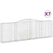 vidaXL Schanskorven 7 st gewelfd 400x30x120/140 cm ijzer