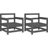 vidaXL Tuinstoelen 2 st massief grenenhout grijs