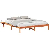 Syfax Bedframe Wasbruin 200 x 200 cm Massief grenenhout