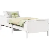 Syfax Bedframe met hoofdeinde Wit 80 x 200 cm Bewerkt hout