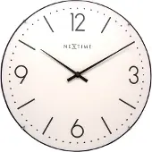 Nextime Basic Dome – Wandklok – 35 cm – Bol Glas – Wit