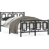 vidaXL Bedframe met hoofd- en voeteneinde metaal zwart 120x190 cm